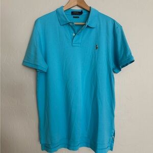 POLO Ralph Lauren Turquoise Polo Shirt Size Large Pima Cotton